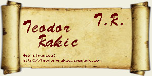 Teodor Rakić vizit kartica